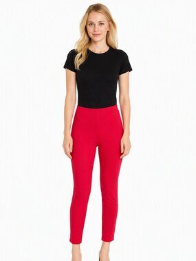Eric Signature Red Slim Fit Side Zip Pants Sz 6 | Vented Hem | Faux Pockets | 28